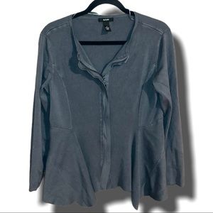 ALFANI | Charcoal Grey Zip-Up Sweater Top